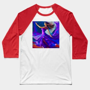 Abstract Art Dancing Girl Baseball T-Shirt